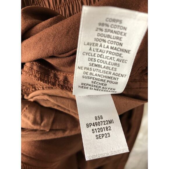 bp Pants Cotton Blend Utility High Rise Wide Leg Cargo Trouser Brown Fondant 26 - Picture 7 of 8